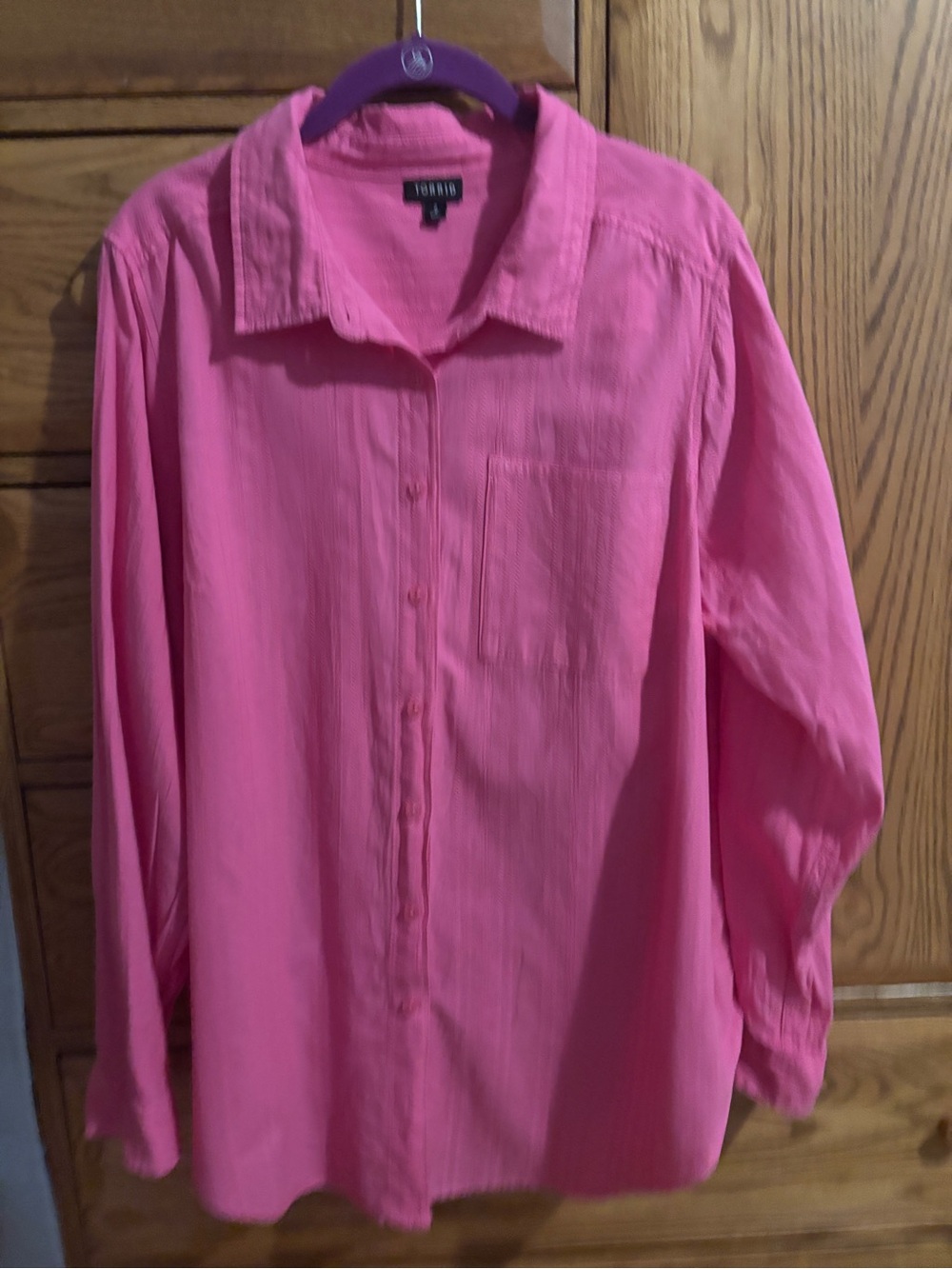 Torrid Pink Button-Front Top